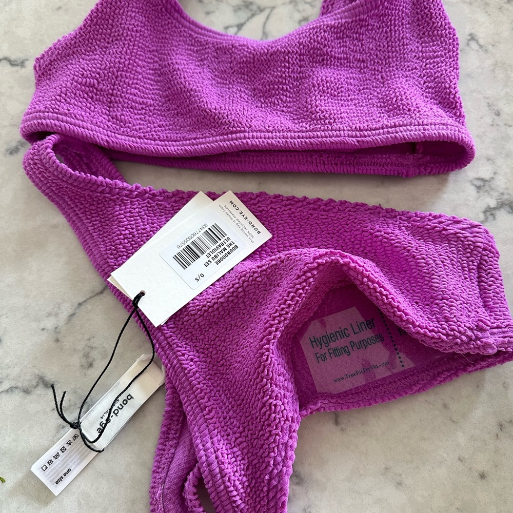 Bond-eye Malibu Ultraviolet Bikini Set NWT OS Swim